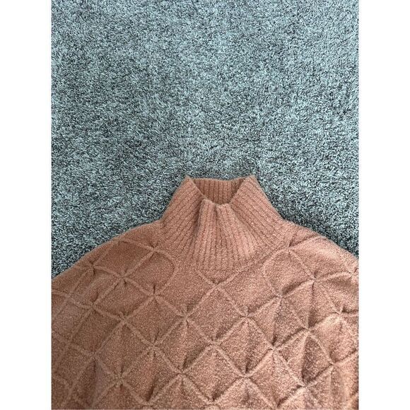 Free People Jaci Sweater Dress S Long Sleeve Mock Neck Knit Textured Wool “Doe” - Picture 9 of 16